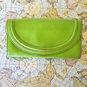 Hobo leather bright green wallet